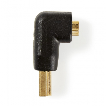 HDMI™-Adapter | HDMI™ Connector | HDMI™ Female | Verguld | 90° Gehoekt | ABS | Zwart
