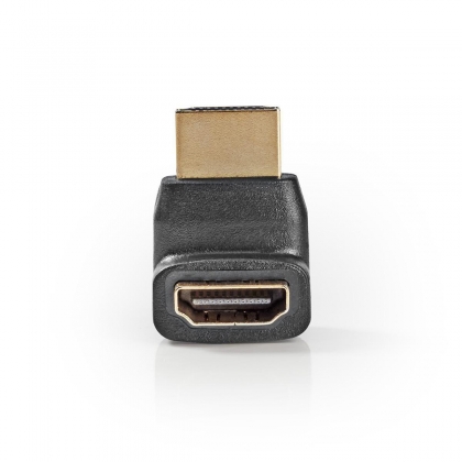 HDMI™-Adapter | HDMI™ Connector | HDMI™ Female | Verguld | 270° Gehoekt | ABS | Zwart