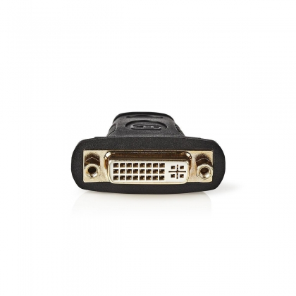 HDMI™-Adapter | HDMI™ Connector | DVI-D 24+1-Pins Female | Verguld | Recht | ABS | Zwart | 1 Stuks | Doos
