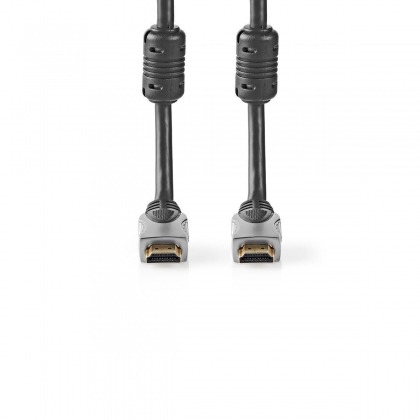 High Speed ​​HDMI™-Kabel met Ethernet | HDMI™ Connector | HDMI™ Connector | 4K@30Hz | 10.2 Gbps | 10.0 m | Rond | PVC | Zwart | Doos