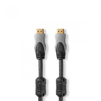 High Speed ​​HDMI™-Kabel met Ethernet | HDMI™ Connector | HDMI™ Connector | 4K@30Hz | 10.2 Gbps | 10.0 m | Rond | PVC | Zwart | Doos