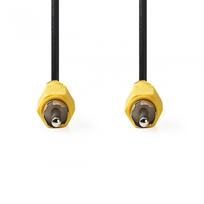 Composiet Videokabel | RCA Male | RCA Male | Vernikkeld | 480p | 5.00 m | Rond | PVC | Zwart | Label