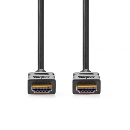 High Speed ​​HDMI™-Kabel met Ethernet | HDMI™ Connector | HDMI™ Connector | 4K@30Hz | ARC | 10.2 Gbps | 15.0 m | Rond | PVC | Zwart | Label