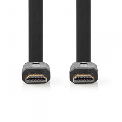 High Speed ​​HDMI™-Kabel met Ethernet | HDMI™ Connector | HDMI™ Connector | 4K@30Hz | 10.2 Gbps | 10.0 m | Plat | PVC | Zwart | Label