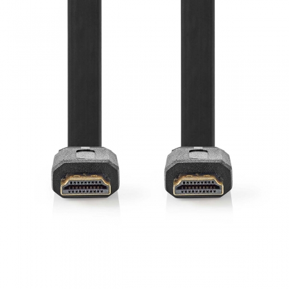 High Speed ​​HDMI™-Kabel met Ethernet | HDMI™ Connector | HDMI™ Connector | 4K@30Hz | 10.2 Gbps | 2.00 m | Plat | PVC | Zwart | Label