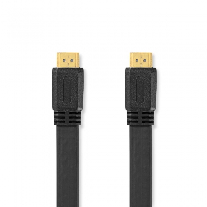 High Speed ​​HDMI™-Kabel met Ethernet | HDMI™ Connector | HDMI™ Connector | 4K@30Hz | 10.2 Gbps | 2.00 m | Plat | PVC | Zwart | Label
