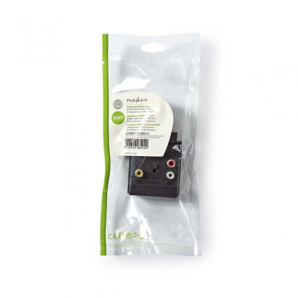 Schakelbare SCART-Adapter | SCART Male - SCART Female + S-Video Female + 3x RCA Female | Zwart