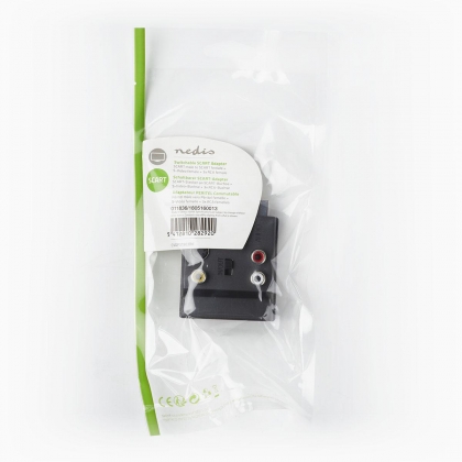Schakelbare SCART-Adapter | SCART Male - SCART Female + S-Video Female + 3x RCA Female | Zwart