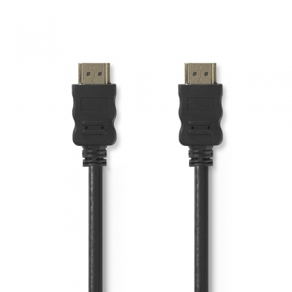 High Speed ​​HDMI™-Kabel | 0.50 m | met Ethernet | HDMI™ Connector | HDMI™ Connector | 4K@30Hz | ARC | 10.2 Gbps | Rond | PVC | Zwart | Envelop