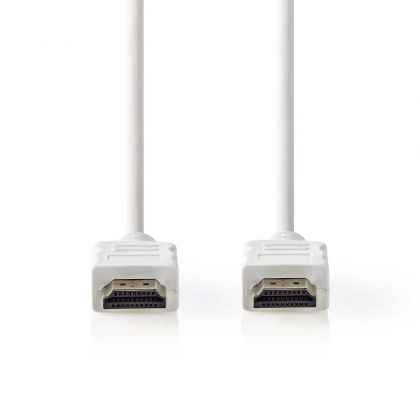 High Speed ​​HDMI™-Kabel met Ethernet | HDMI™ Connector | HDMI™ Connector | 4K@30Hz | 10.2 Gbps | 10.0 m | Rond | PVC | Wit | Polybag