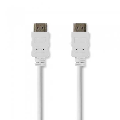 High Speed ​​HDMI™-Kabel met Ethernet | HDMI™ Connector | HDMI™ Connector | 4K@30Hz | 10.2 Gbps | 10.0 m | Rond | PVC | Wit | Polybag