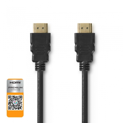 Premium High Speed ​​HDMI™-Kabel met Ethernet | HDMI™ Connector | HDMI™ Connector | 4K@60Hz | 18 Gbps | 2.00 m | Rond | PVC | Zwart | Polybag