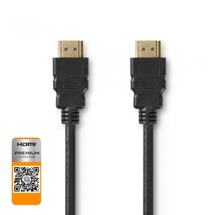 Premium High Speed ​​HDMI™-Kabel met Ethernet | HDMI™ Connector | HDMI™ Connector | 4K@60Hz | 18 Gbps | 5.00 m | Rond | PVC | Zwart | Polybag