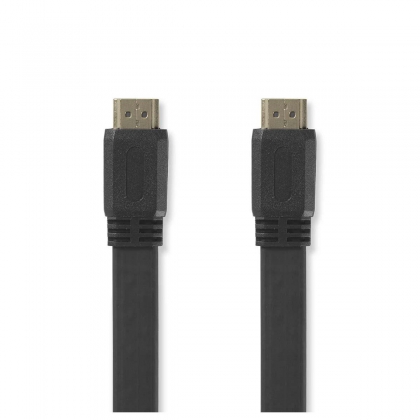 High Speed ​​HDMI™-Kabel met Ethernet | HDMI™ Connector | HDMI™ Connector | 4K@30Hz | 10.2 Gbps | 1.50 m | Plat | PVC | Zwart | Polybag