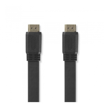 High Speed ​​HDMI™-Kabel met Ethernet | HDMI™ Connector | HDMI™ Connector | 4K@30Hz | 10.2 Gbps | 5.00 m | Plat | PVC | Zwart | Polybag