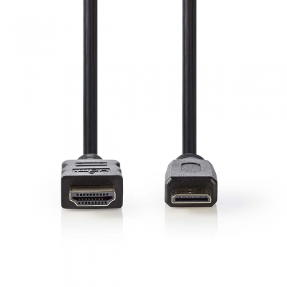 High Speed ​​HDMI™-Kabel met Ethernet | HDMI™ Connector | HDMI™ Mini-Connector | 4K@30Hz | 10.2 Gbps | 1.50 m | Rond | PVC | Zwart | Polybag