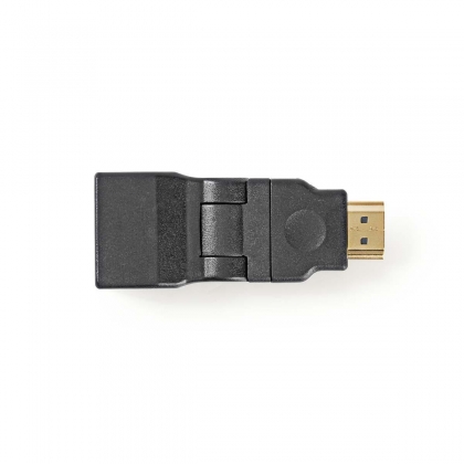 HDMI™-Adapter | HDMI™ Connector | HDMI™ Female | Verguld | Zwenken | ABS | Zwart | 1 Stuks | Envelop