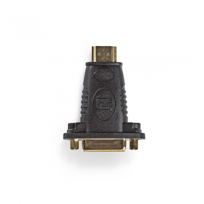 HDMI™-Adapter | HDMI™ Connector | DVI-D 24+1-Pins Female | Verguld | Recht | ABS | Zwart | 1 Stuks | Polybag