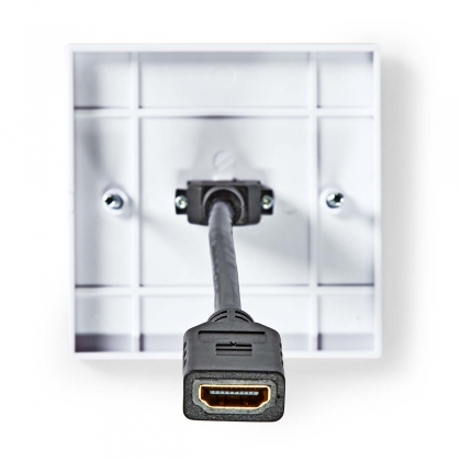 HDMI™ Wandcontactdoos | 1x HDMI™ Female | 4K@60Hz | HDMI™ Output | Zwart | 18 Gbps | Verguld | Doos