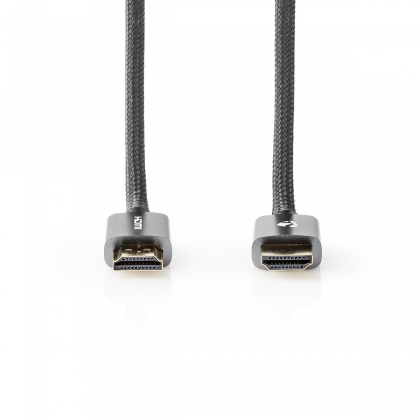 High Speed HDMI-kabel 1 meter met Ethernet | HDMI™-Connector - HDMI™-Connector | Gun Metal Grey | Gevlochten Kabel