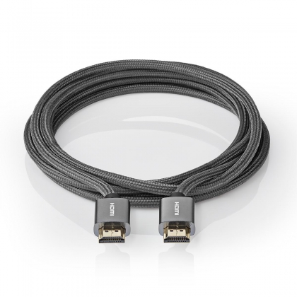 High Speed HDMI-kabel 1 meter met Ethernet | HDMI™-Connector - HDMI™-Connector | Gun Metal Grey | Gevlochten Kabel