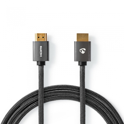 High Speed HDMI-kabel 1 meter met Ethernet | HDMI™-Connector - HDMI™-Connector | Gun Metal Grey | Gevlochten Kabel