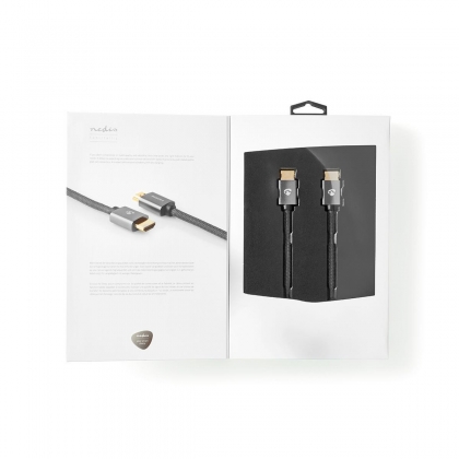 High Speed HDMI-kabel 1 meter met Ethernet | HDMI™-Connector - HDMI™-Connector | Gun Metal Grey | Gevlochten Kabel