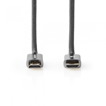 High Speed HDMI-kabel met Ethernet | HDMI™-connector - HDMI™-Connector | Gun Metal Grey | Gevlochten Kabel