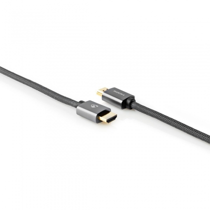 High Speed HDMI-kabel met Ethernet | HDMI™-connector - HDMI™-Connector | Gun Metal Grey | Gevlochten Kabel