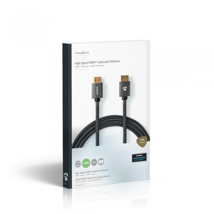 High Speed HDMI-kabel met Ethernet | HDMI™-connector - HDMI™-Connector | Gun Metal Grey | Gevlochten Kabel