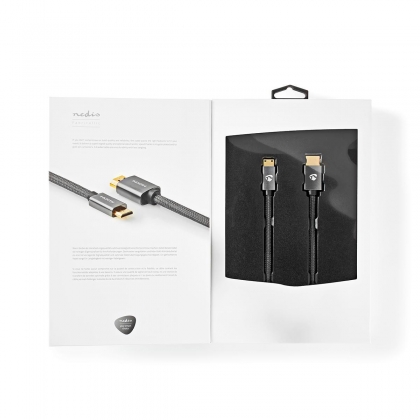 High Speed HDMI™-Kabel 2 meter met Ethernet | HDMI™-Connector - HDMI™-Ministekker | Gun Metal Grey | Gevlochten Kabel