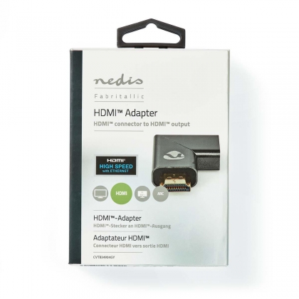 HDMI™-Adapter haaks | HDMI Male / HDMI Female | Verguld