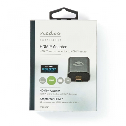 HDMI™-Adapter | HDMI™ Male / HDMI™ Micro-Connector | HDMI™ Female | Verguld