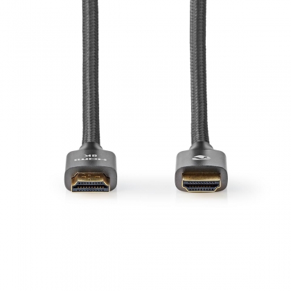 Ultra High Speed HDMI™-Kabel 1 meter | HDMI™-Connector - HDMI™-Connector | Gun Metal Grey | Gevlochten Kabel | 1,0 m