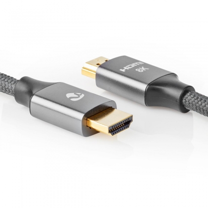 Ultra High Speed HDMI™-Kabel 1 meter | HDMI™-Connector - HDMI™-Connector | Gun Metal Grey | Gevlochten Kabel | 1,0 m