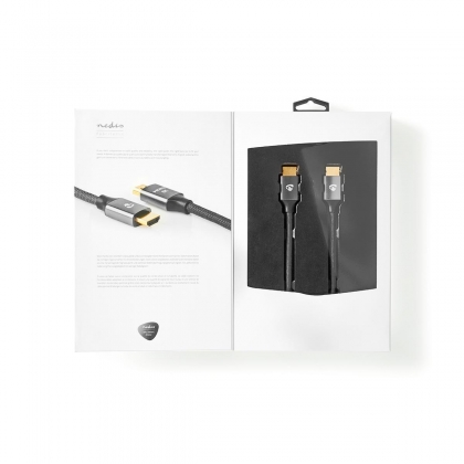 Ultra High Speed HDMI™-Kabel 1 meter | HDMI™-Connector - HDMI™-Connector | Gun Metal Grey | Gevlochten Kabel | 1,0 m