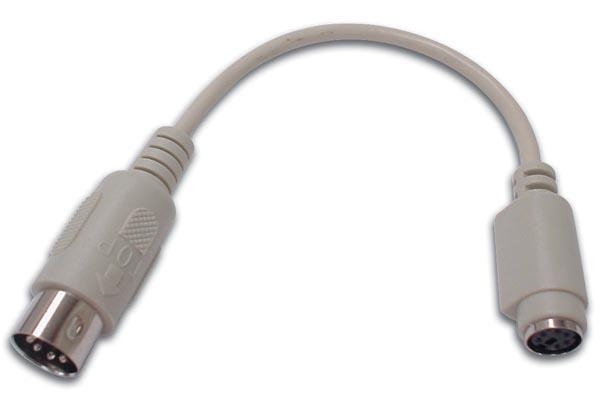 PS/2 ADAPTER VOOR TOETSENBORD MINI DIN6 VROUWELIJK - DIN5  MANNELIJK