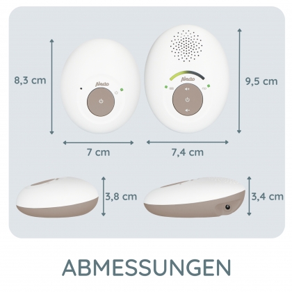 Babyfoon Eco DECT, wit/taupe