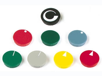 LID FOR 28mm BUTTON (GREY - BLACK ARROW)