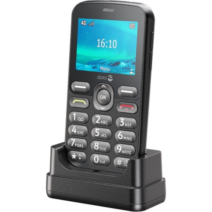 Doro 1880 4G telefoon zwart inclusief bureaulader