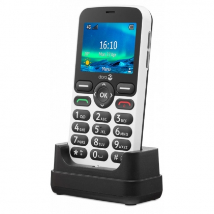 Doro 5860 4G telefoon wit inclusief bureaulader