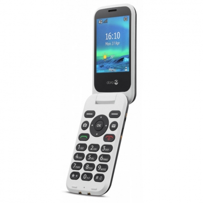 Doro 6880 - 4G Klaptelefoon met bureaulader (Zwart-Wit)