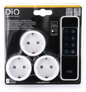 Dio handzender + 3 netstekkers 2300 W