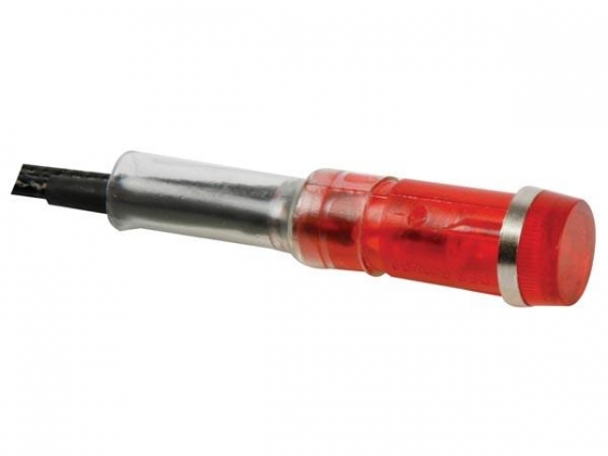 RONDE SIGNAALLAMP 9 mm 220 V ROOD