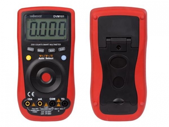 DIGITALE MULTIMETER - CAT. III 600 V / CAT. IV 300 V - 2000 COUNTS - AUTO SELECT -  AUTOMATISCH BEREIK