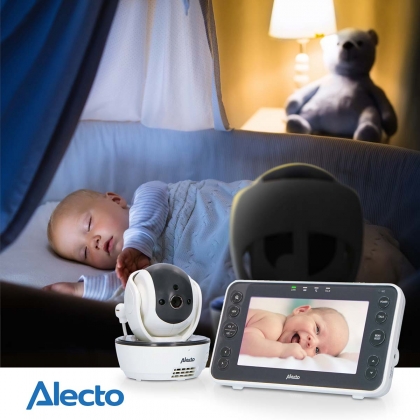 Video-babyfoon met 5" kleurenscherm Wit / Antraciet
