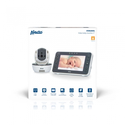 Video-babyfoon met 5" kleurenscherm Wit / Antraciet
