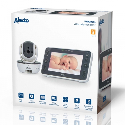 Video-babyfoon met 5" kleurenscherm Wit / Antraciet