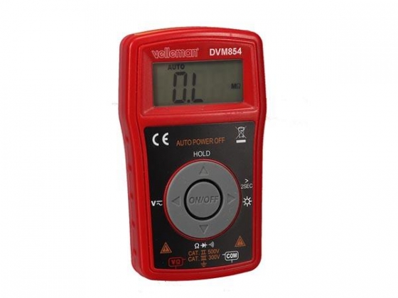 DIGITALE MULTIMETER - AUTOMATISCHE BEREIKINSTELLING - CAT III 300 V / CAT II 500 V - 2000 COUNTS - MET DATA HOLD-FUNCTIE EN ACHTERGRONDVERLICHTING