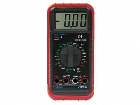 3 ½-DIGIT DMM - 24 BEREIKEN / 10A / TEMPERATUURMETING / CAPACITEITSMETINGEN / FREQUENTIEMETINGEN